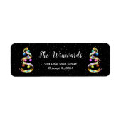 Regenboog en zwarte kerstversiering etiket (Voorkant)