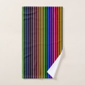 Regenboog en zwarte strepen bad handdoek (Handdoek)