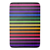 Regenboog en zwarte strepen badmat (Voorkant Verticaal)