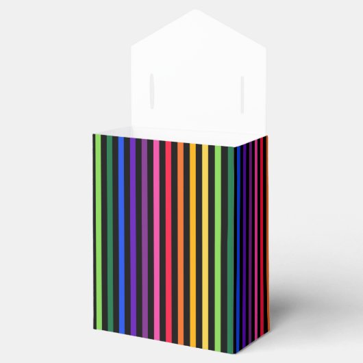 Regenboog en zwarte strepen bedankdoosjes (Geopend)