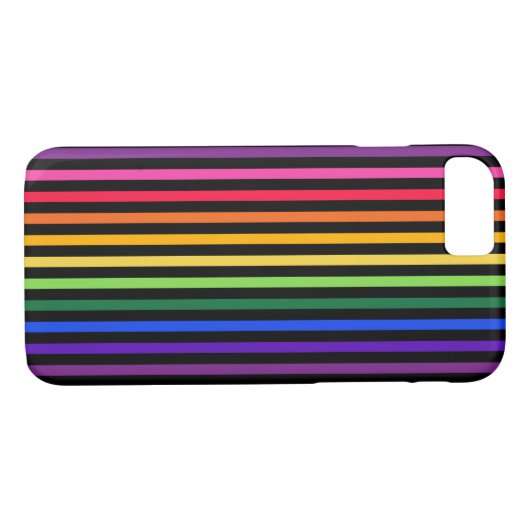 Regenboog en zwarte strepen Case-Mate iPhone case (Achterkant (Horizontaal))