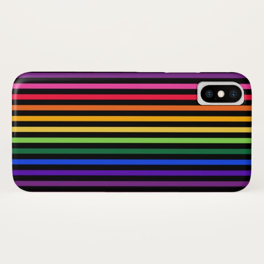 Regenboog en zwarte strepen Case-Mate iPhone case (Achterkant (horizontaal))