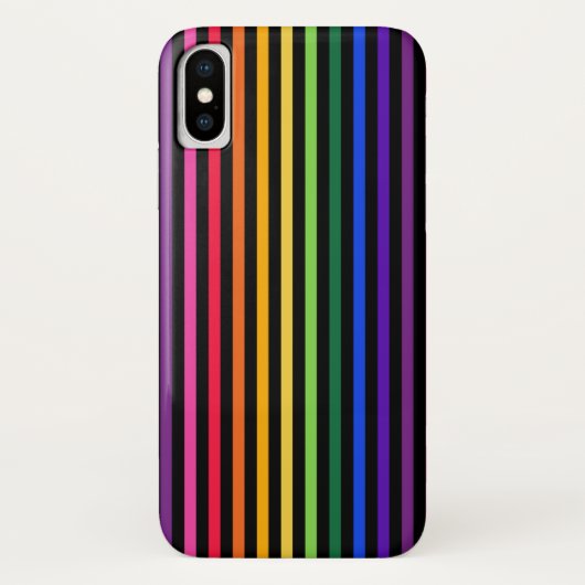 Regenboog en zwarte strepen Case-Mate iPhone case (Achterkant)