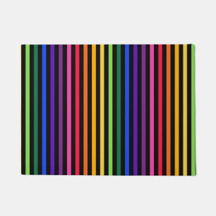 Regenboog en zwarte strepen deurmat