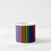 Regenboog en zwarte strepen espresso kop (Voorkant)