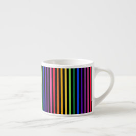 Regenboog en zwarte strepen espresso kop