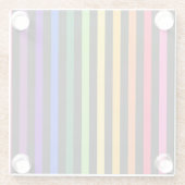Regenboog en zwarte strepen glazen onderzetter (Achterkant)
