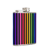 Regenboog en zwarte strepen heupfles (Rechts)