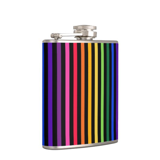 Regenboog en zwarte strepen heupfles (Rechts)