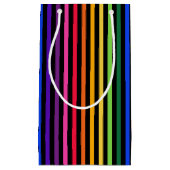 Regenboog en zwarte strepen klein cadeauzakje (Voorkant)