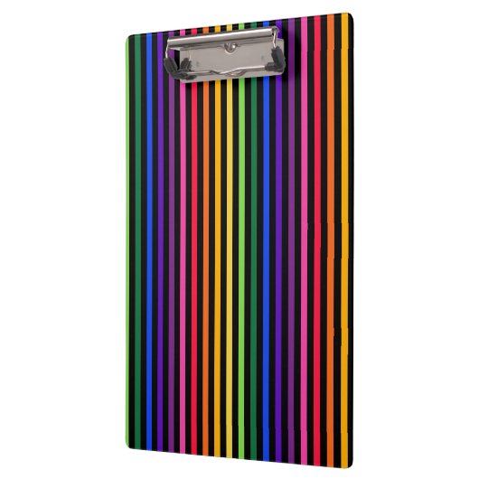 Regenboog en zwarte strepen klembord (Links)