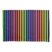 Regenboog en zwarte strepen kussensloop (Voorkant)