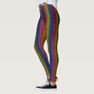 Regenboog en zwarte strepen leggings