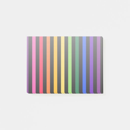Regenboog en zwarte strepen post-it® notes (Voorkant)