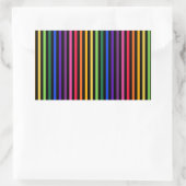 Regenboog en zwarte strepen rechthoekige sticker (Tas)