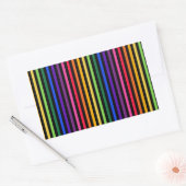 Regenboog en zwarte strepen rechthoekige sticker (Envelop)