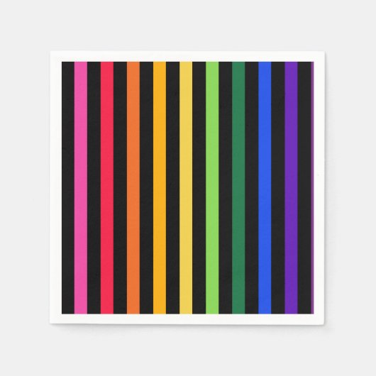 Regenboog en zwarte strepen servet (Voorkant)