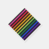 Regenboog en zwarte strepen servet (Hoek)