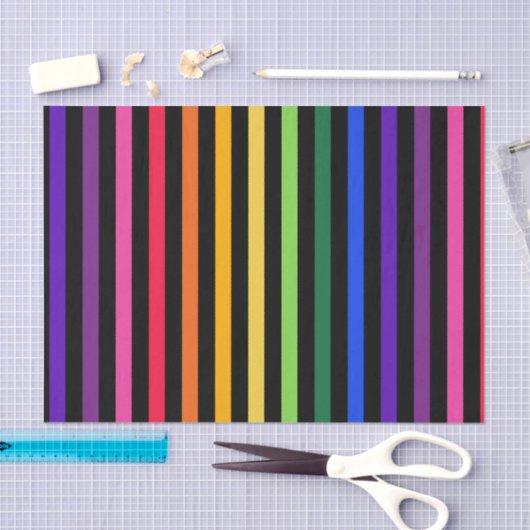 Regenboog en zwarte strepen tissuepapier (Craft)