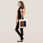 Regenboog en zwarte strepen tote bag (Voorkant (model))