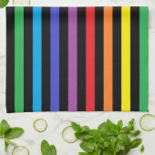 Regenboog en zwarte Stripes keukenhanddoeken (Gevouwen)
