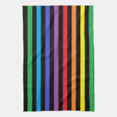 Regenboog en zwarte Stripes keukenhanddoeken (Verticaal)