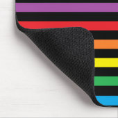 Regenboog en Zwarte Stripes Mousepad Muismat (Hoek)