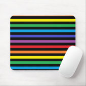 Regenboog en Zwarte Stripes Mousepad Muismat (Met muis)