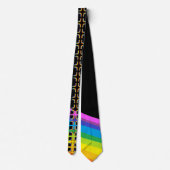 Regenboog en zwarte stropdas met Abstract patroon (Achterkant)