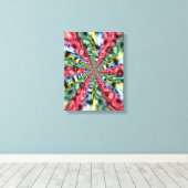 Regenboog Energie Starburst Fractale Kunst Canvas Afdruk (Insitu (Houten vloer))