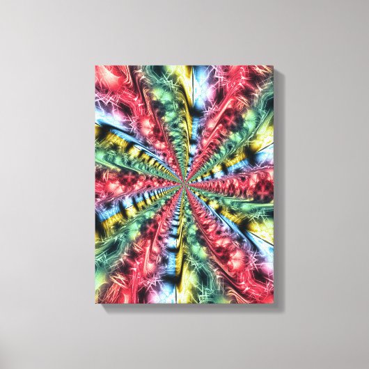 Regenboog Energie Starburst Fractale Kunst Canvas Afdruk (Voorkant)