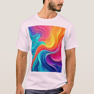 Regenboog Energie Werveling: Trillende Stroom Kuns T-shirt