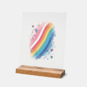 Regenboog esthetische vibes acryl bord (Hoek)