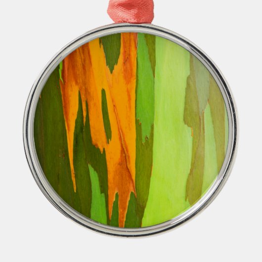 Regenboog Eucalyptus bast, Hawaï Metalen Ornament (Voorkant)