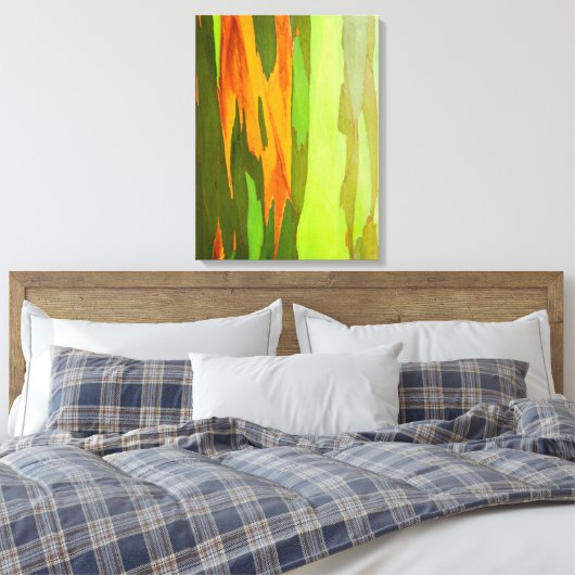 Regenboog Eucalyptusschors, Hawaii Canvas Afdruk (Insitu (Slaapkamer))