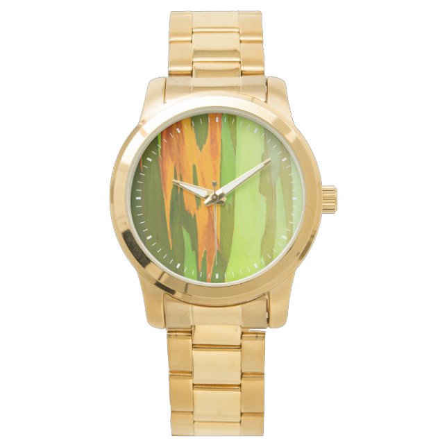 Regenboog Eucalyptusschors, Hawaii Horloge (Voorkant)