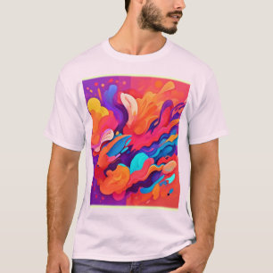 Regenboog Explosie: Gelukkige Verf Splatter T-shirt