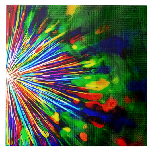 Regenboog Explosie Tegeltje (Voorkant)