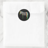 Regenboog Ezel Ronde Sticker (Tas)