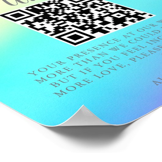  Regenboog Fade Custom Bruiloft Huwelijksreis Fond Poster (Hoek)