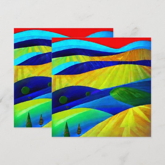 Regenboog Fantasie Heuvellandschap (Voorkant / Achterkant)