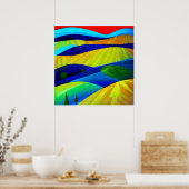Regenboog Fantasie Heuvellandschap Poster (Keuken)