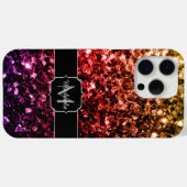 Regenboog faux glitter sprankelt bling Monogram Case-Mate iPhone Case (Achterkant (horizontaal))