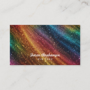 Regenboog Faux Iridescent Opal Faux Glitter Visitekaartje