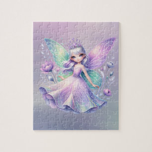 Regenboog fee prinses met pioen bloemenmeisje's legpuzzel