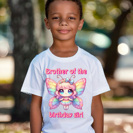 Regenboog fee vlinder broer van het meisje dat jar t-shirt