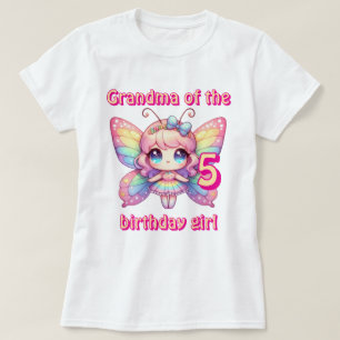Regenboog fee vlinder oma van de jarige t-shirt