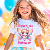 Regenboog fee vlinder zus van de jarige