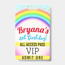 Regenboog Feest Sprankel VIP Pas Verjaardagsfeest Badge