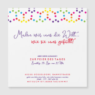 Regenboog Feest Uitnodiging Magnetische Uitnodiging